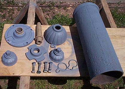 Photo of early Darling hydrant upper barrel components