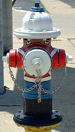 hydrant decorated as Israel Bissel