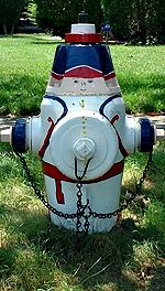 hydrant decorated as John Paul Jones