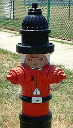 hydrant decorated as Alexander Hamilton